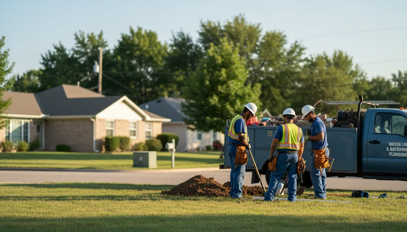 Residential water line and bathroom plumbing service in Norway, KS